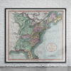 Vintage Map of Eastern United States 1806 Antique Map