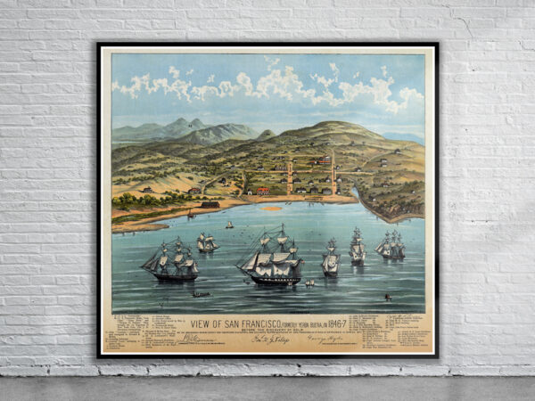 Vintage Print of San Francisco 1846 Antique Map