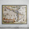 Vintage Map of The Americas 1619 Antique Map