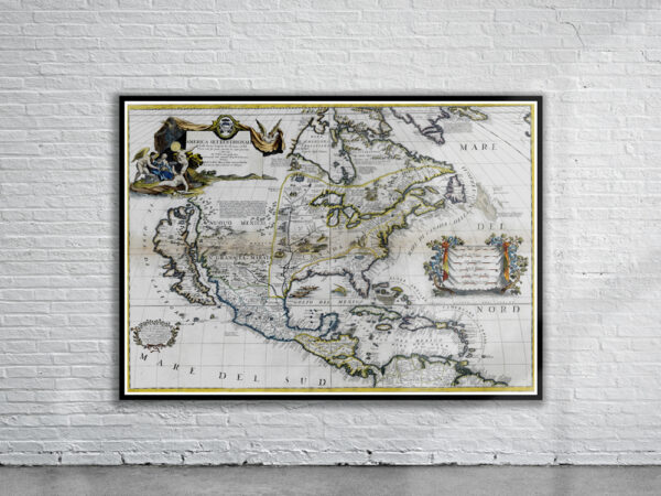 Vintage Map of America 1688 Antique Map