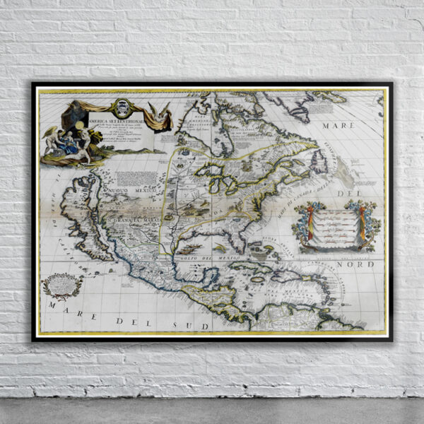 Vintage Map of America 1688 Antique Map