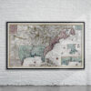 Vintage Map of New France 1720 Antique Map