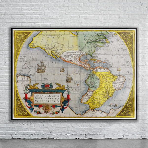 Vintage Map of America 1579 Antique Map