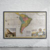 Vintage Map of South America 1715 Antique Map
