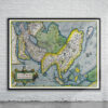 Vintage Map of Asia 1571 Antique Map