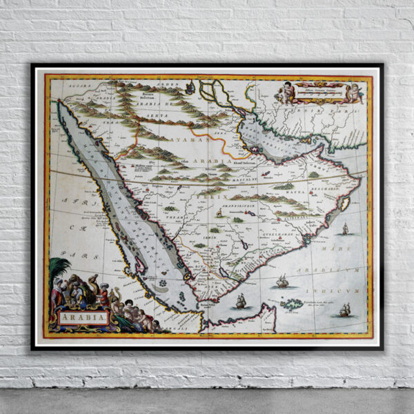 Vintage Map of Arabia 1662 Antique Map