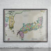 Vintage Map of Japan 1665 Antique Map