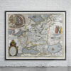 Vintage Map of Russia 1635 Antique Map