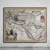 Vintage Map of Turkish Empire 1635 Antique Map