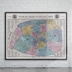 Vintage Map of Paris 1864 Antique Map
