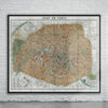 Vintage Map of Paris 1892 Antique Map