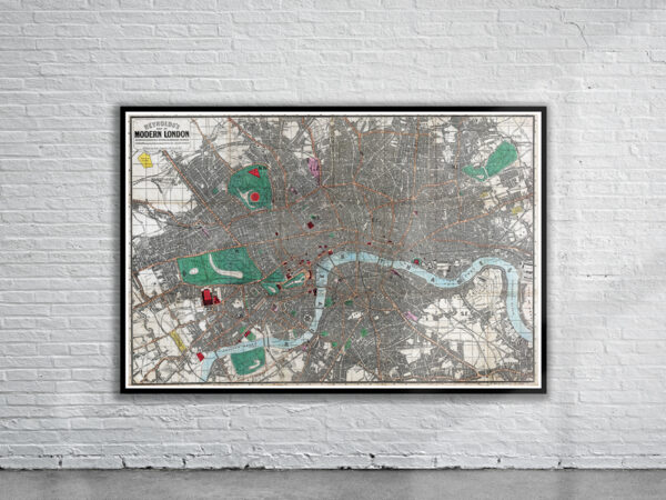 Vintage Map of London 1862 Antique Map