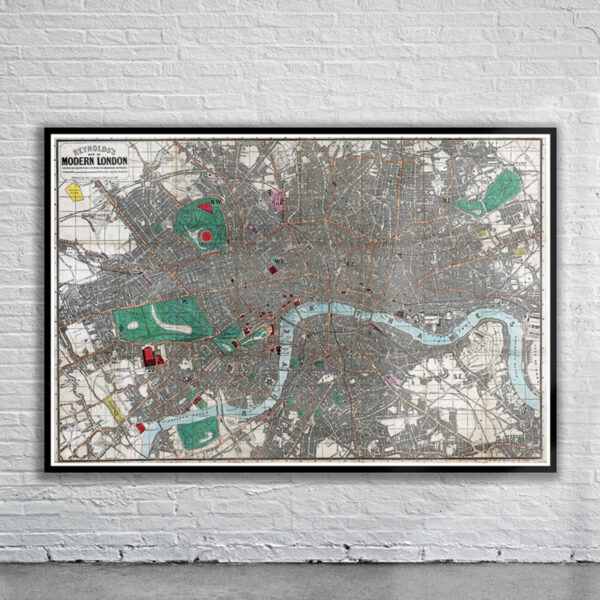 Vintage Map of London 1862 Antique Map