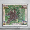 Vintage Map of Rome 1721 Antique Map