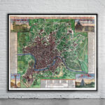 Vintage Map of Rome 1721 Antique Map