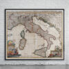 Vintage Map of Italy 1702 Antique Map