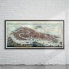 Vintage Map of Venice 1724 Antique Map