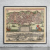 Vintage Map of Lisbon 1730 Antique Map