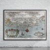 Vintage Map of Norway 1588 Antique Map