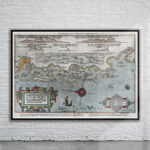 Vintage Map of Norway 1588 Antique Map