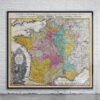 Vintage Map of France 1741 Antique Map