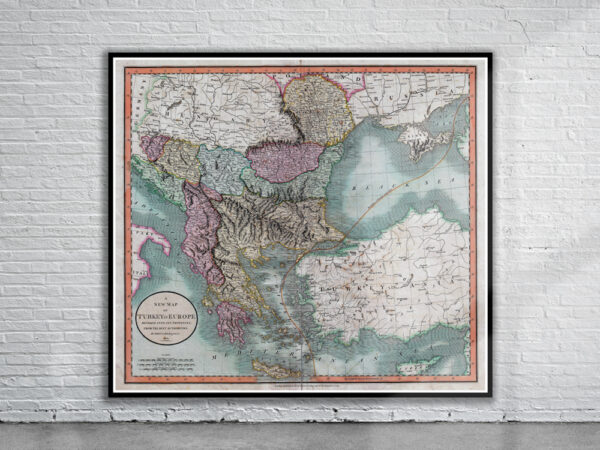 Vintage Map of The Balkans 1801 Antique Map