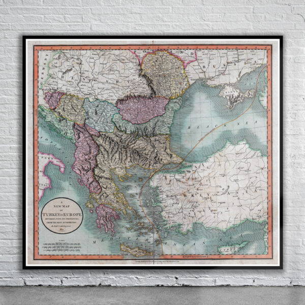 Vintage Map of The Balkans 1801 Antique Map