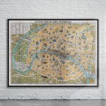 Vintage Map of Paris 1890 Antique Map