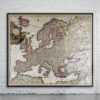 Vintage Map of Europe 1700 Antique Map