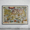 Vintage Map of Iceland 1608 Antique Map