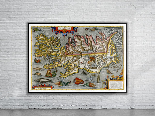 Vintage Map of Iceland 1608 Antique Map