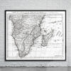 Vintage Map of South Africa 1730 Antique Map