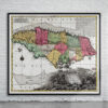 Vintage Map of Jamaica 1730 Antique Map