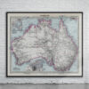 Vintage Map of Australia 1891 Antique Map
