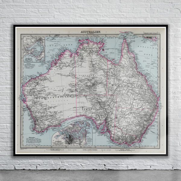 Vintage Map of Australia 1891 Antique Map