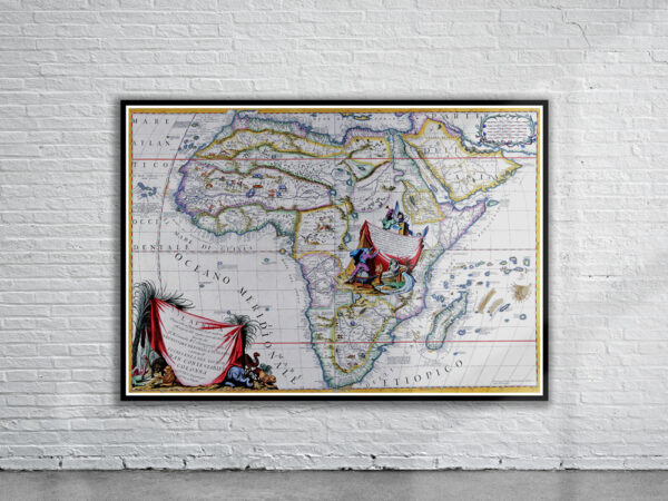 Vintage Map of Africa 1692 Antique Map