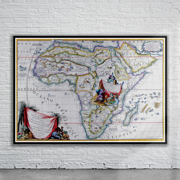 Vintage Map of Africa 1692 Antique Map