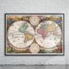 Vintage Stoopendaal World Map 1730 Antique Map