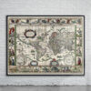 Vintage Blaeu World Map 1635 Antique Map