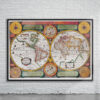 Vintage Boisseau World Map 1646 Antique Map