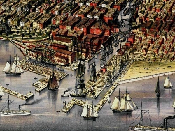 Chicago 1874 Antique Map