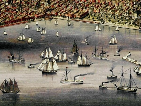 Chicago 1874 Antique Map