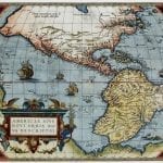 America 1570 Antique Map