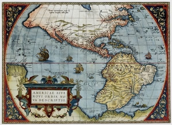 America 1570 Antique Map