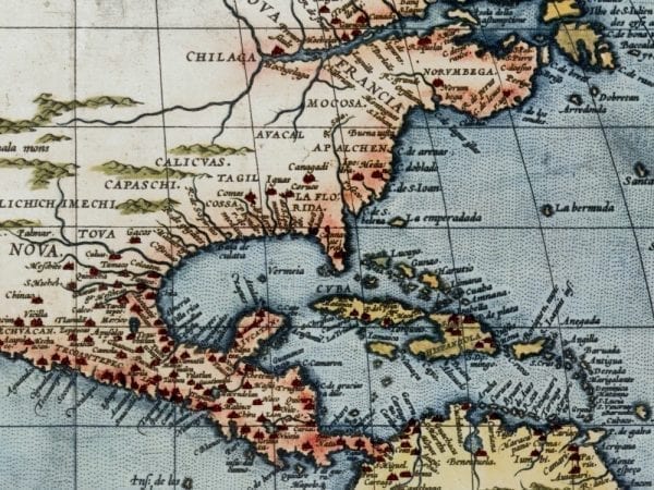 America 1570 Antique Map