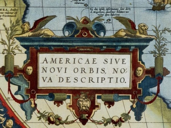 America 1570 Antique Map