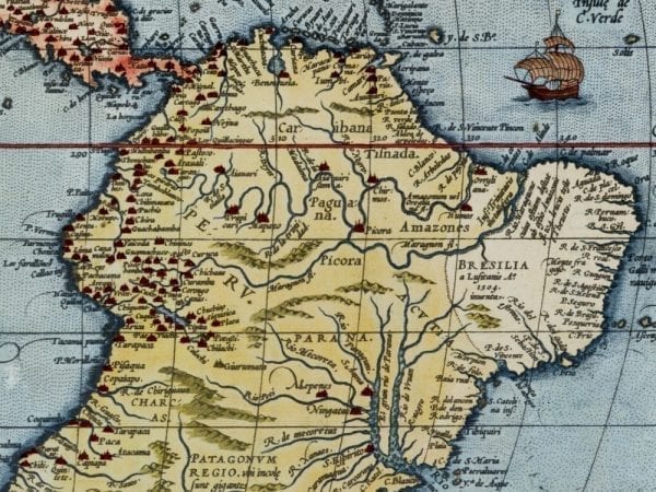 America 1570 Antique Map