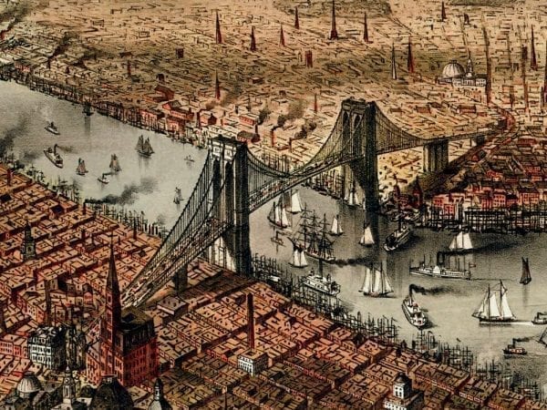 New York 1875 Antique Map