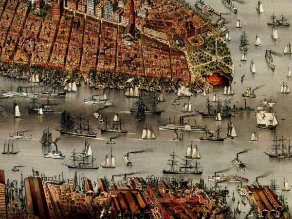 New York 1875 Antique Map