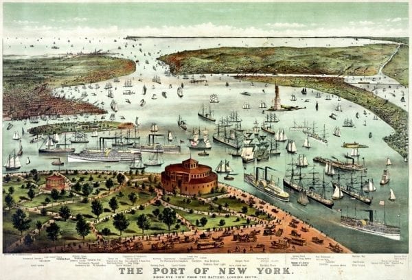 New York 1890 Antique Map